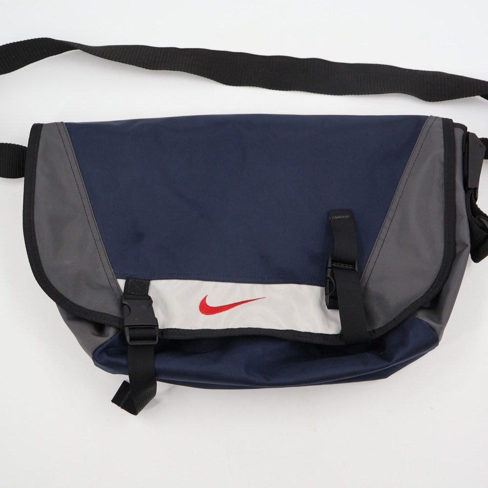Nike Messenger Bag Large Navy Blue Grey Vintage Y2K Made in USA